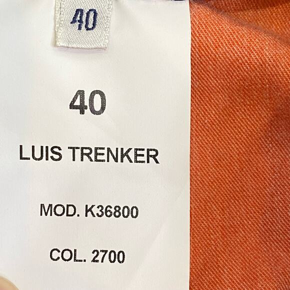 Luis Trenker Trouser Ankle Pant Women's SZ 40 XS Coral Orange Fall Autumn Chino - Picture 7 of 8